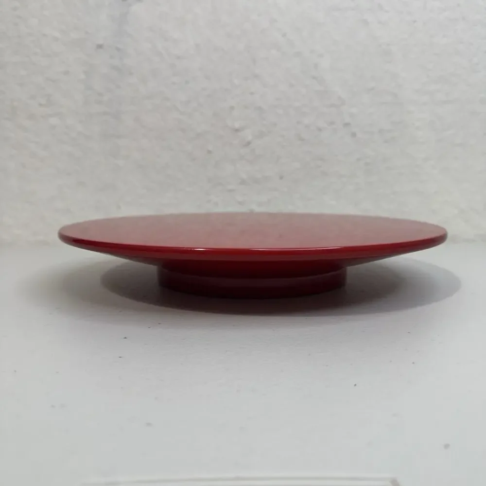 VTG Picnic Serving Set Glossy Cherry Red Nesting Bowls & Platter MCM Plasticware